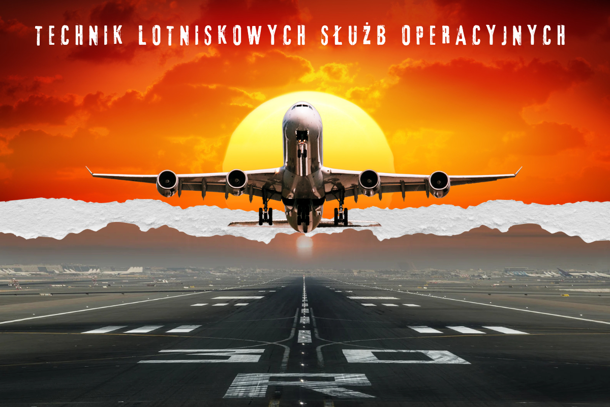 Samolot wznoszący się ku niebu na tle zachodzącego słońca.